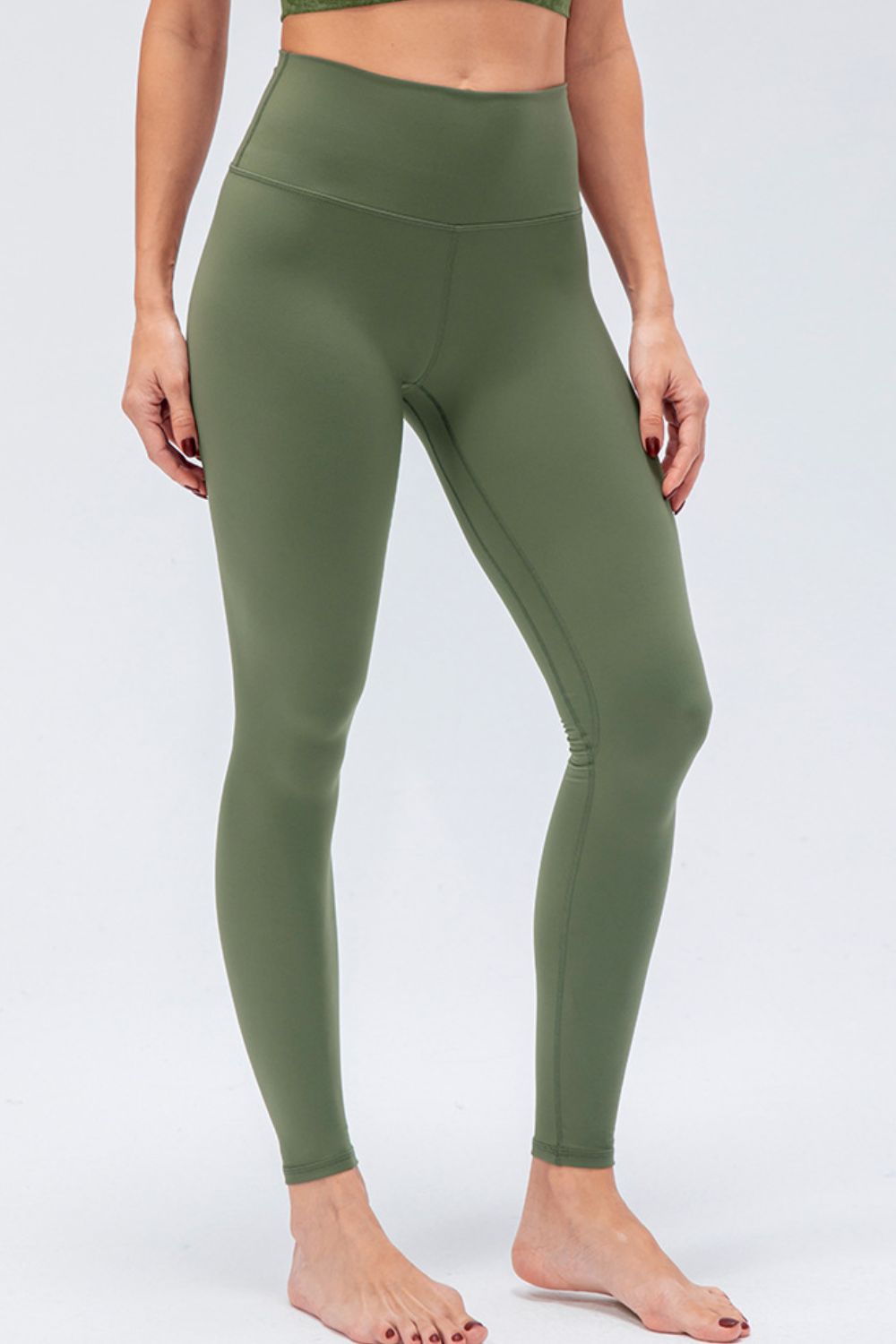 Elastic Waistband Ankle-Length Yoga Leggings