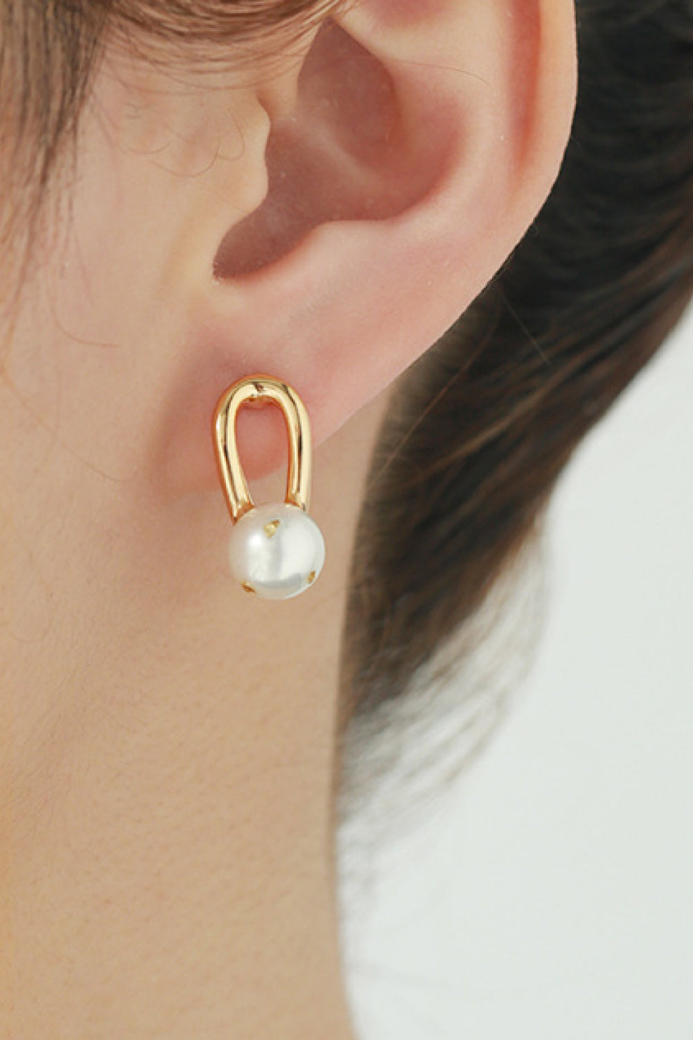 White Pearl Stud Earrings