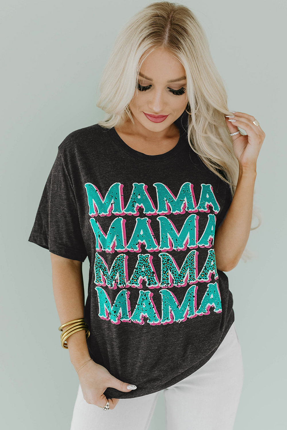 MAMA Vintage Leopard Graphic T