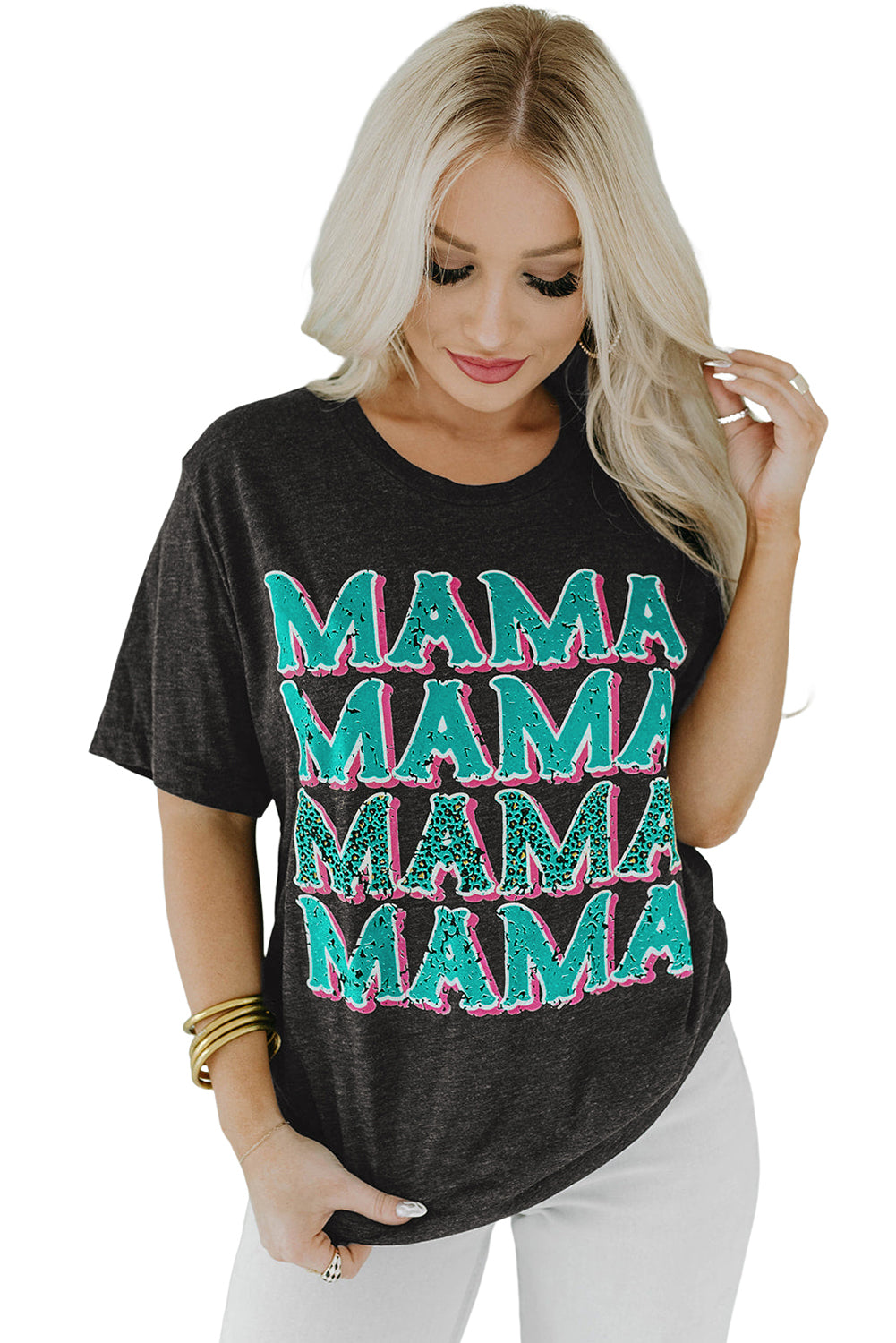 MAMA Vintage Leopard Graphic T