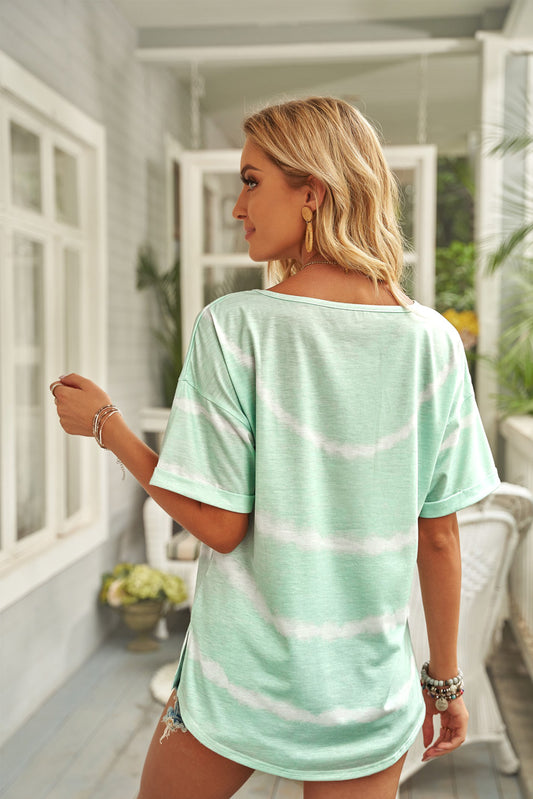 Tie-Dye Slit Tee Shirt