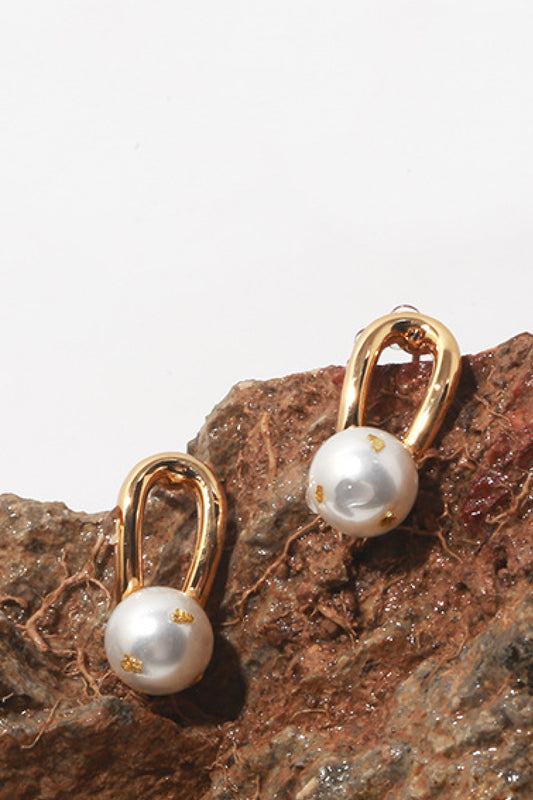 White Pearl Stud Earrings