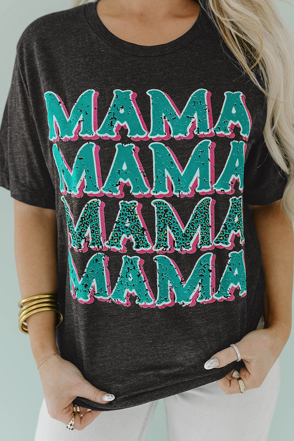 MAMA Vintage Leopard Graphic T