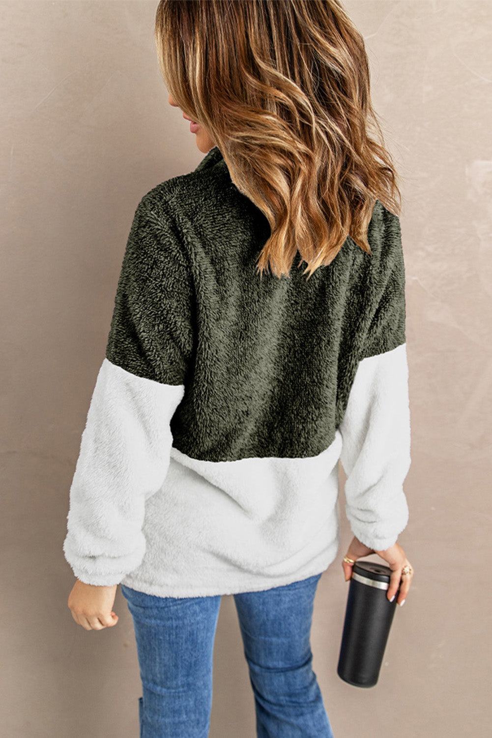 Color Block Teddy Sweatshirt